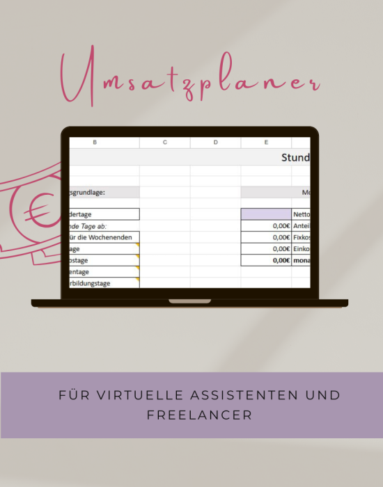Umsatzplaner Stundensatz virtuelle Assistentin